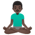 man in lotus position, dark skin tone